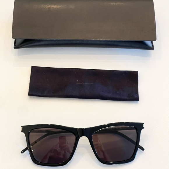 Saint Laurent Paris YSL Women Black Sunglasses 511 001 55 18 145 L Classic $370 - Picture 1 of 14